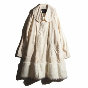 K4224P ▼COMME des GARCONS HOMME PLUS コムデギャルソン オムプリュス▼ 22SS バックプリント フェイクファー付きコート 白 M 春秋 rbの画像2