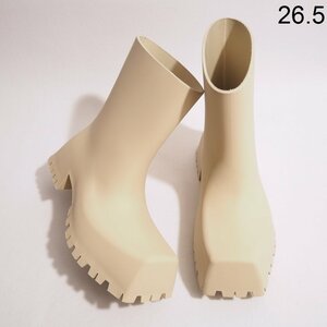 C1817P VBALENCIAGA Balenciaga V 22SS TROOPER RUBBER Raver boots beige 40/26.5cmto LOOPER tu LOOPER autumn ~ spring rb mks