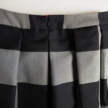 M5855P ▼Pale Jute ペールジュート▼ Block Check Skirt ウールギャバ ロングフレアスカート ブロックチェック 白 黒 秋～春 rb mks_画像4