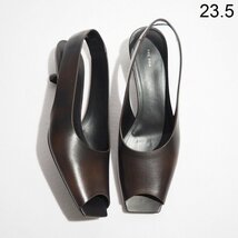 C1651P　▼THE ROW ザロウ▼　新品同様 SHARP SLINGBACK HEELED SANDAL スリングバック サンダル ブラウン 37/23.5cm 春夏 rb mks_画像1