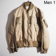 C1074P　▼sacai サカイ▼　22SS 切り替え ボンバージャケット ベージュ 1/S メンズ 22-02708M Nylon Twill Mix Blouson 春秋 rb mks_画像1