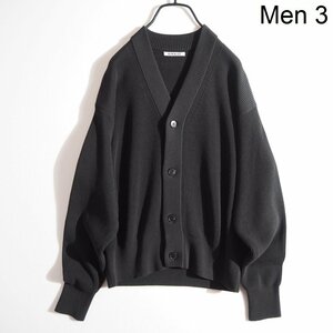 M6967P▼AURALEE オーラリー▼23SS コットン ニットカーディガン ブラック 3 A23SC01TR SUPER HARD TWIST RIB KNIT CARDIGAN 春～秋 rb mks