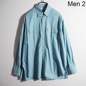 C1751P ▼MAATEE&SONS マーティーアンドサンズ▼ コットン ワークシャツ ブルー 2/M オーバーサイズ MT3103-0604A WORK SHIRTS 春夏 rb