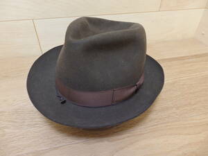 ◇ボルサリーノ帽 Borsalino 58 ダークブラウン系 ジャンクにて◇送料込◇