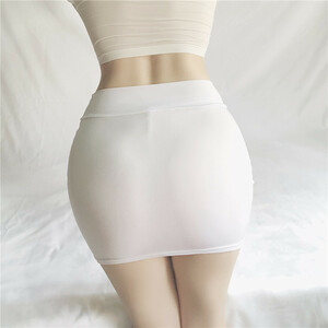 (158) セシクーミニスカート(白)(M) 超セクシーなコスチューム　タイトスなスタイル　綺麗なヒップラインを演出