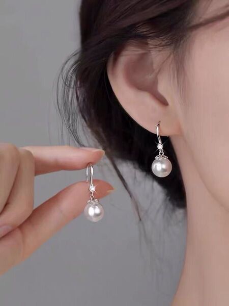 No:175★即購入可 高品質パールピアス レディースファッション 金属アレルギー対応