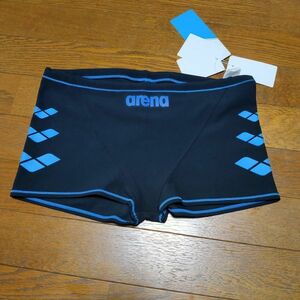 【arena】アリーナ ショートボックス 黒×青/サイズO 練習用 競泳水着 競パン