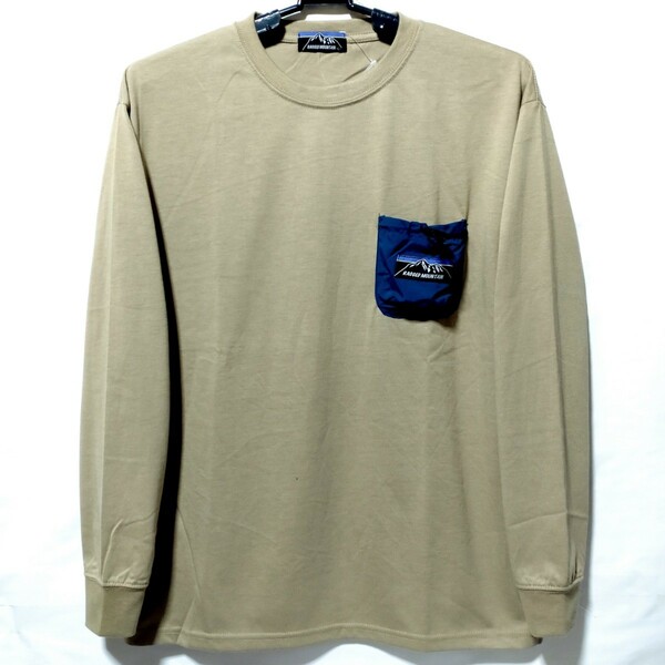 特価/未使用【サイズ=L】RAGGED MOUNTAIN/メンズ/ポケット付き/長袖/Tシャツ/胸囲=96~104cm/beige