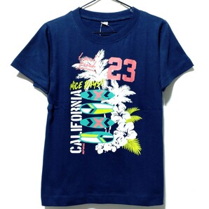 特価/未使用【サイズ=120cm】サーフプリント/子供/半袖/Tシャツ/胸囲=57~63cm/navy