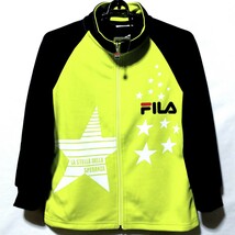 特価/未使用【サイズ=130cm】FILA/フィラ/男女児/トラックトップスーツ/ジャージスーツ/lime×d.navy_画像2