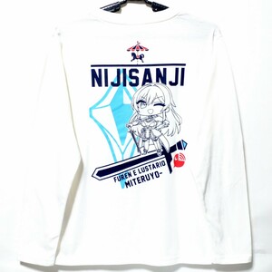 特価/未使用【サイズ=M】にじさんじ/メンズ/長袖/Tシャツ/胸囲=88~96cm/white(ステッカー付き)