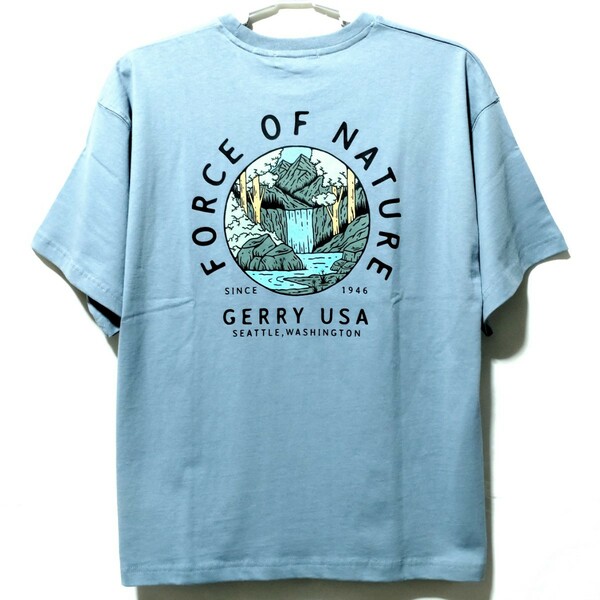 特価/未使用【サイズ=LL(XL)】GERRY/ジェリー/メンズ/半袖/Tシャツ/ビッグシルエット/胸囲=104~112cm/blue.gray