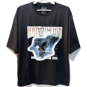 特価/未使用【サイズ=LL(XL)】アメカジプリント/メンズ/五分袖/Tシャツ/胸囲=104～112cm/charcoalの画像1