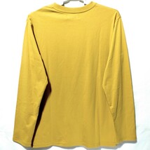 特価/未使用【サイズ=LL(XL)】 英字プリント/メンズ/長袖/Tシャツ/胸囲=104～112cm/mustard_画像3