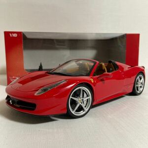 ★ホットウィール／Hot WHeeLs：1/18 ★フェラーリ 458 スパイダー／FERRARI 458 SPIDER (RED) ☆used