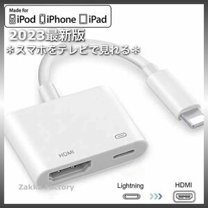 iphone ipad HDMI 変換アダプタ ケーブル テレビ モニター プロジェクター 接続 / iPhone 14 13 12 11 X 8 プラス プロ プロマックス