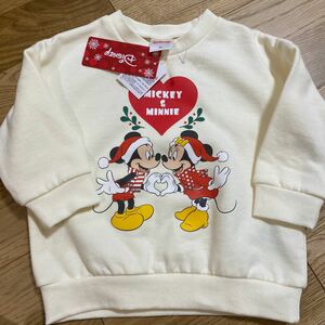 ディズニーミッキーミニー　クリスマス　長袖裏起毛　トレーナー　80