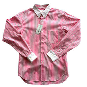 【新品】COMME des GARCONS SHIRT FOREVER ボタンダウンシャツ M ストライプ コムデギャルソン ピンク