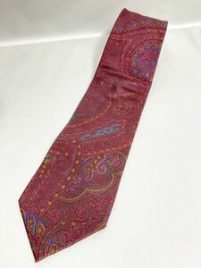 エトロ ETRO ネクタイ　レッド系　ペイズリー柄　送料185円（追跡付）　ブランドネクタイ