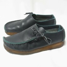 Clarks クラークス LUGGER ラガー ハファールシューズ UK5/24cｍ◎青緑レザー 天然皮革◎レア色モックシューズ ナタリー ワラビー_画像3