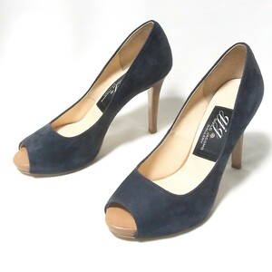  beautiful goods mode eja Como gjg navy leather open pumps 23.0cm*GUID JACOMO GALLERY*glate leather s tuck heel 