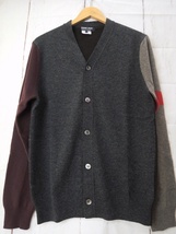 COMME des GARCONS HOMME DEUX コムデギャルソンオムドゥ 切り替えニットカーディガン L DN-N012 AD2014 日本製 毛100%_画像1