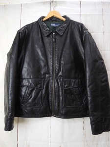 POLO RALPH LAUREN ポロ ラルフローレン レザージャケット XL ブラック 100%LEATHER Made in China