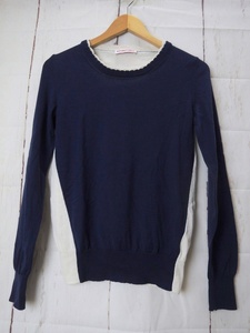 See by Chloe シーバイクロエ ニット ネイビー WOOL50% COTTON50% Made in Romania