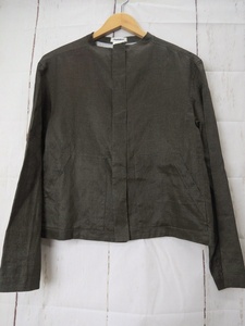 Plantation プランテーション ジャケット タグ付き M PL21-FD257 カーキ 日本製 麻100% ISSEY MIYAKE イッセイミヤケ