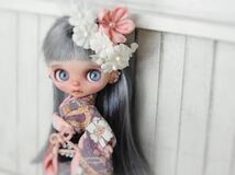 *kiyon* custom petit blythe 　カスタムプチブライス　スウィートスペルスカーレット　着物_画像5