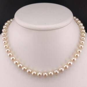 P01-0110 アコヤパールネックレス 7.0mm~7.5mm 37cm 27g ( アコヤ真珠 Pearl necklace SILVER )