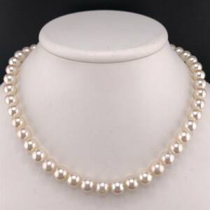 E02-1668☆アコヤパールネックレス 8.5mm~9.0mm 41cm 49g ( アコヤ真珠 Pearl necklace SILVER )