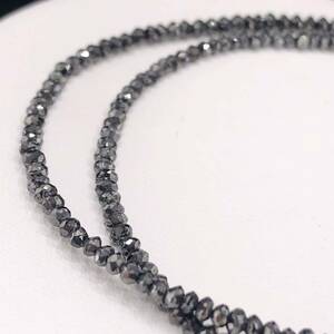 E02-2783 ブラックダイヤモンドネックレス 39cm 5.5g 20.00ct K18WG ( Black diamond necklace K18WG 天然石 )