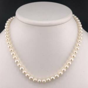 E02-2534★★アコヤパールネックレス 6.0mm~6.5mm 39cm 26g ( アコヤ真珠 Pearl necklace SILVER )