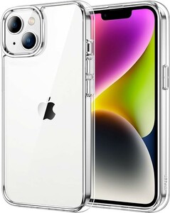 JEDirect iPhone 14 6.1インチ用 保護ケース 黄ばみなし 衝撃吸収 バンパーカバー 傷つけ防止 クリアバック