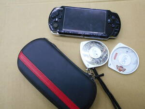 中古　PSP　PSP-3000　バッテリー無　充電器有　黒色　電源確認済　プレイステーションポータブル　SONY　ソニー