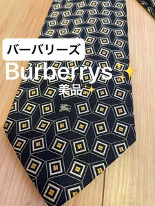 Burberrys バーバリーズ　スクエア柄　ネイビー　ホースマーク　美品　高級　シルク100% 絹