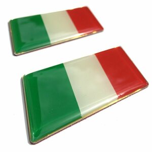 イタリア 国旗 ステッカー プレート 立体 シール グッズ 車 エンブレム フロント リア バック ドア ミラー 2枚 セット イタリア 国旗