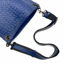 1円～【極美品】BOTTEGA VENETA ボッテガヴェネタ ショルダーバッグ ビジネスバッグ ワンショルダー イントレチャート ブルー 青 メンズ_画像6