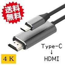 タイプc to HDMI変換ケーブル iPhone15 接続ケーブル hdmi type-c Type C HDMI変換アダプター タイプC to hdmi 1.8m 4k iPad pro_画像1