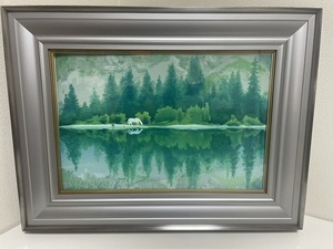 [D03724]　 東山魁夷 「湖澄む」 木版画 １９９４制作