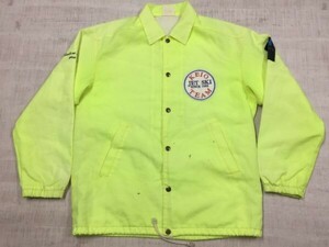 ヘリーハンセン HELLY HANSEN 慶應義塾大学 KEIO ジェットスキーチーム 90s オールド古着 カレッジ コーチジャケット メンズ 蛍光イエロー