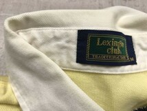 レキシントンクラブ Lexington club オールド アメカジ スポーツ 古着 太ボーダー 比翼 ラガーシャツ メンズ コットン100% M 黄色/紺_画像2