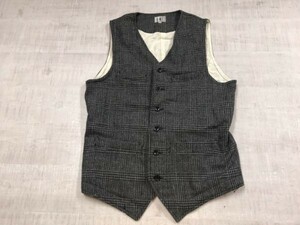 TK Takeo Kikuchi TAKEO KIKUCHI Glenn check trad retro mode nappy button the best gilet men's 3 gray 