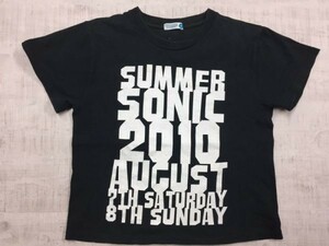 サマソニ SUMMER SONIC 2010 夏フェス 音楽野外フェス ロックT イベントT 半袖Tシャツ メンズ バックプリント有 S 黒