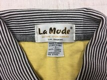 La Mode Los Angeles USA製 スポーツ ゴルフ 90s オールド レトロ アメカジ 鹿の子 半袖ポロシャツ メンズ S グレー_画像2