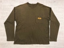 ユニバーサルオーバーオール Universal Overall 長袖Tシャツ ロンT メンズ ポケット オールド アメカジ ワーク S 茶色_画像1