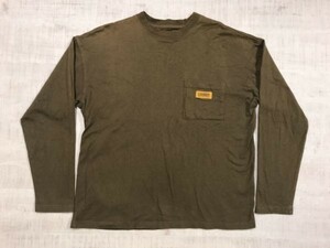 ユニバーサルオーバーオール Universal Overall 長袖Tシャツ ロンT メンズ ポケット オールド アメカジ ワーク S 茶色