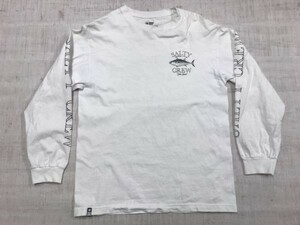 ソルティークルー SALTY CREW ストリート アウトドア フィッシング イラスト 長袖Tシャツ ロンT メンズ コットン100% M 白