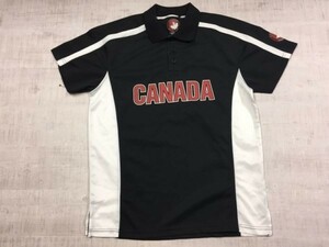 カナダ Canada Weather Gearスポーツ アウトドア スーベニア ユニフォーム 半袖ポロシャツ メンズ ポリエステル100% M 黒/白